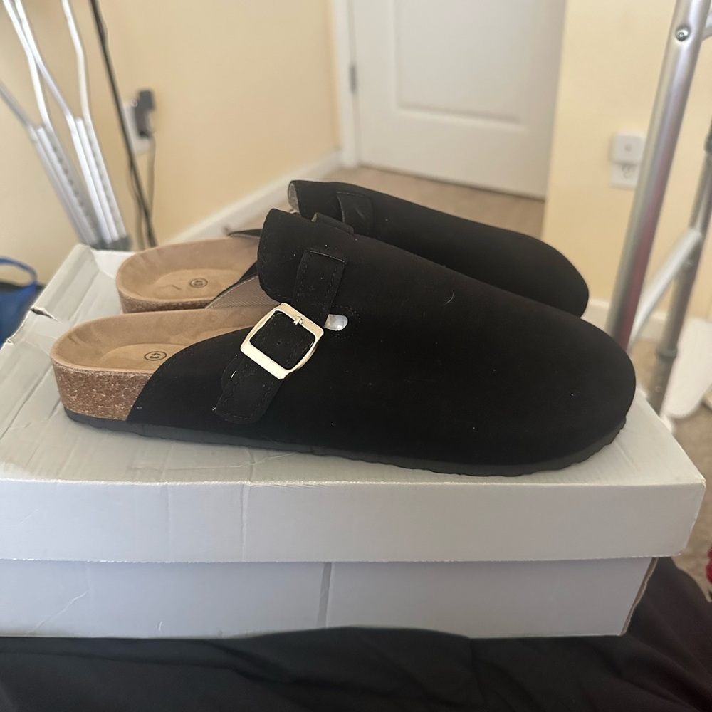 Clogg's Black Suede Clogs